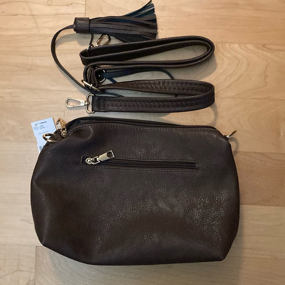 NWT - Soft Distressed Vegan Leather Handbag - Chocolate